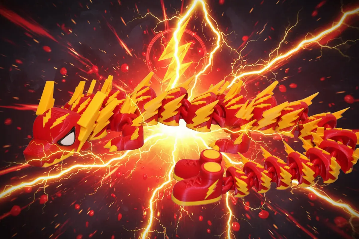 Lighting Bolt Dragon 3D Printed-17"Long 1