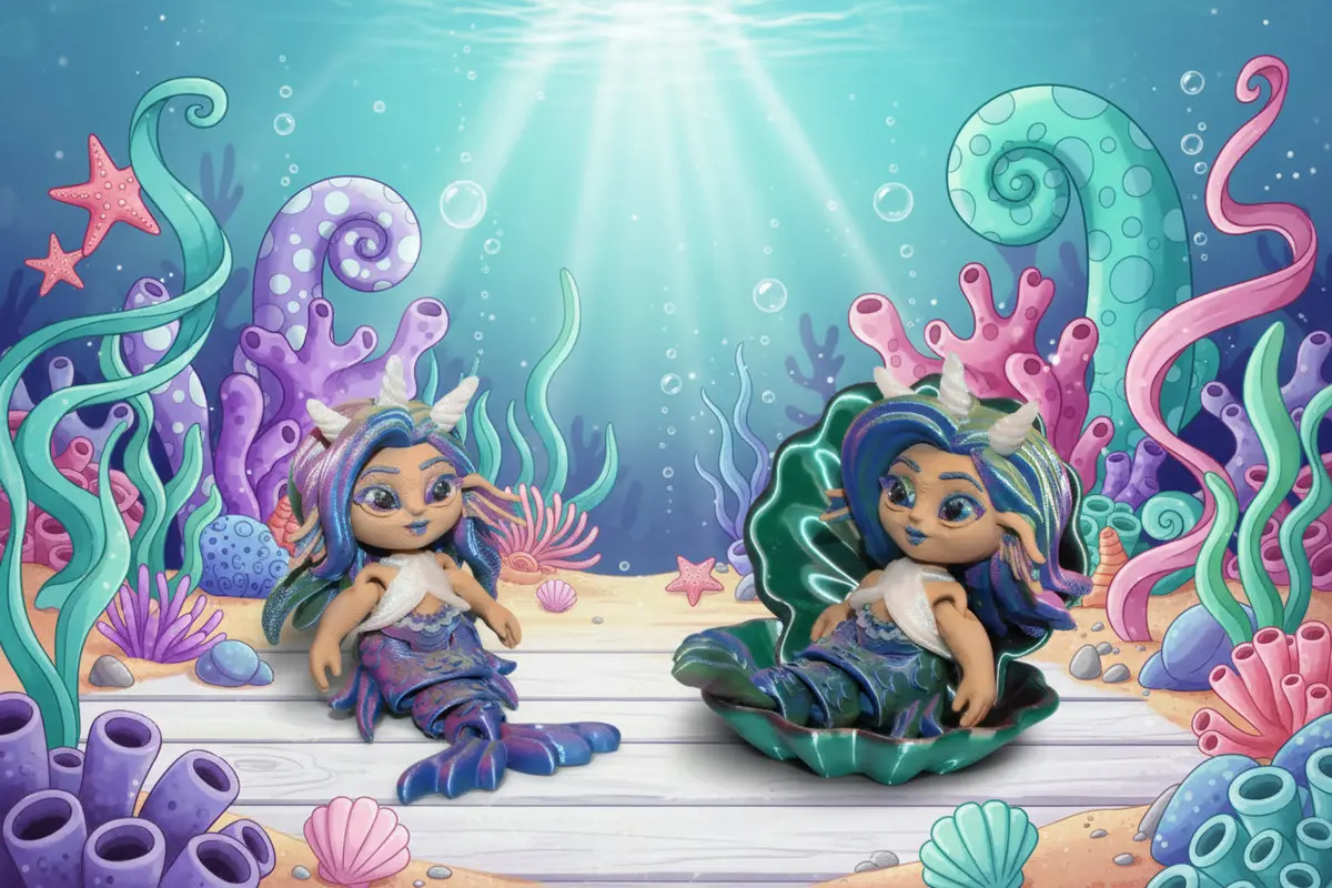 Mermaid 5.5" With Shell Chair Options 1