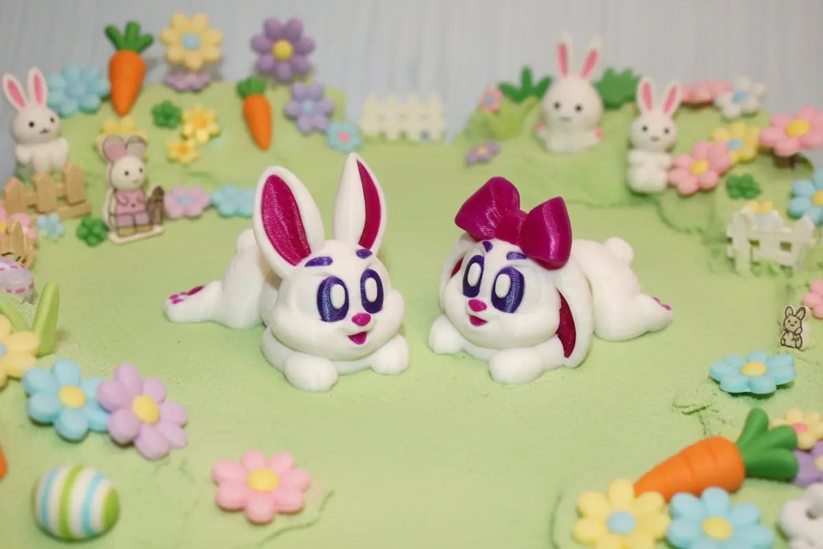 Bunny Set 3D Printed 2.25" 1