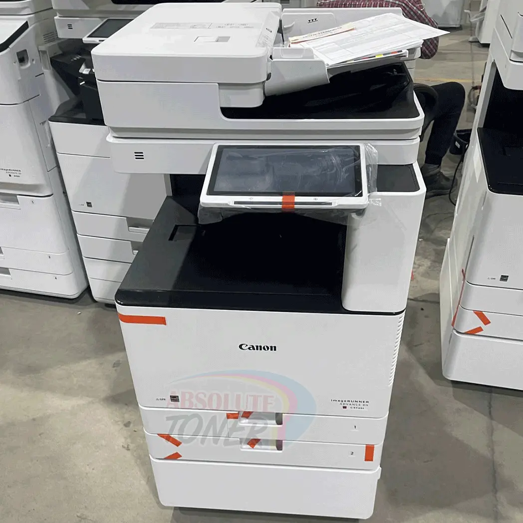 $89/Month New Demo Unit Canon Imagerunner Advance Dx C3725i 25Ppm Multifunction Color Copier Printer Scanner With 2 Paper Trays And Cabinet 1