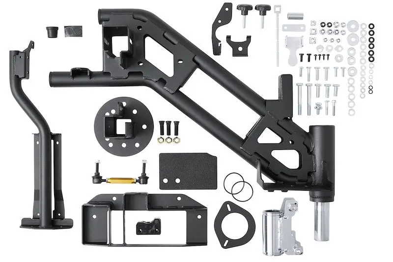 Arb Tailgate-Mounted Spare Tire Carrier Fits 2007-2018 Jeep Wrangler Jk - Direct Fit For Up To 37 Inch Tires, Textured Black Steel 1