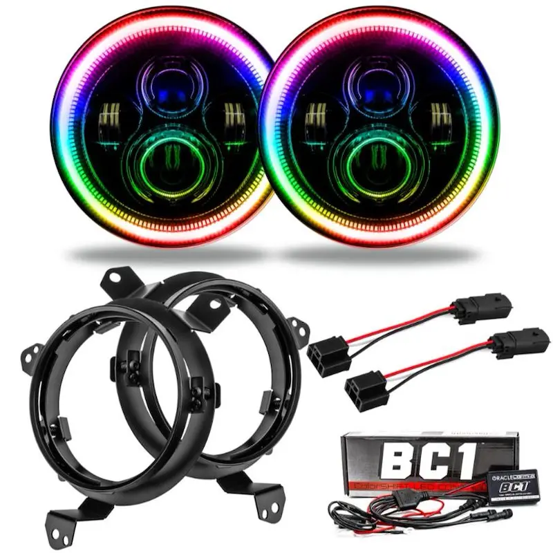 Oracle 7-Inch Led Headlights 2200Lm High With Colorshift Controller 1