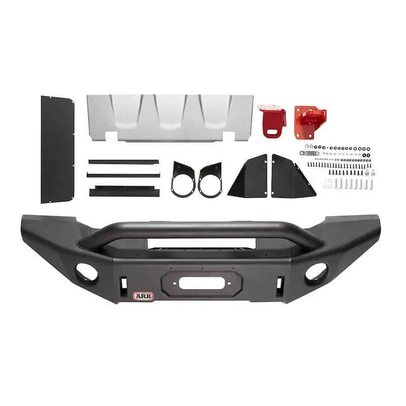 Arb Deluxe Bar Front Bumper For Suv – Fits 2018-2025 Jeep Wrangler Jl / 2020-2025 Gladiator Jt – Black Steel With Winch & D-Ring Mounts 1