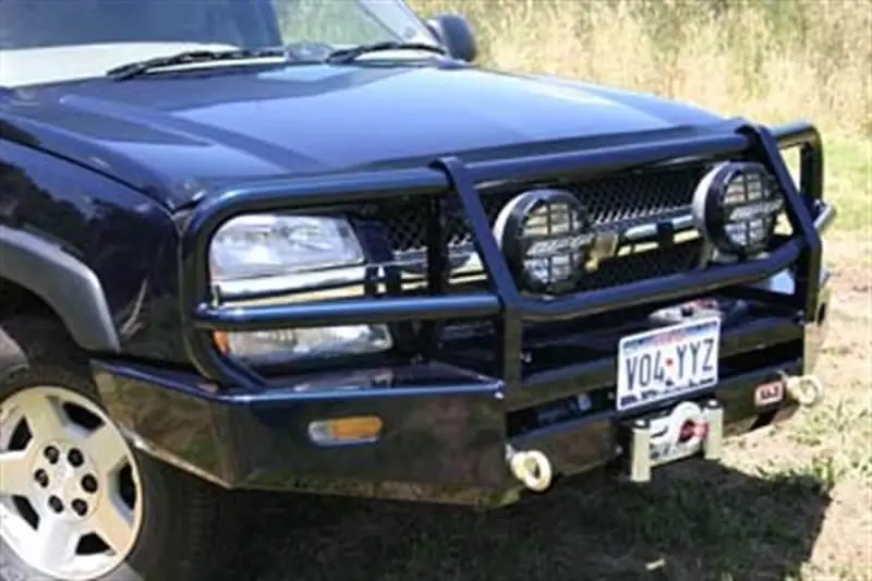 Arb Deluxe Bar Front Bumper For Truck – Fits 2003-2007 Chevrolet Silverado / Avalanche – Black Steel, With Grille Guard, Winch & Tow Mounts (1Pc) 1