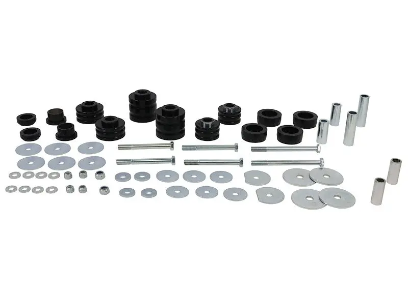 Whiteline Body Mount Bushing Kit For Pickup Trucks - Fits 1980-1998 Ford F-150, F-250, F-350 - High-Quality Polyurethane (Black Finish) 1