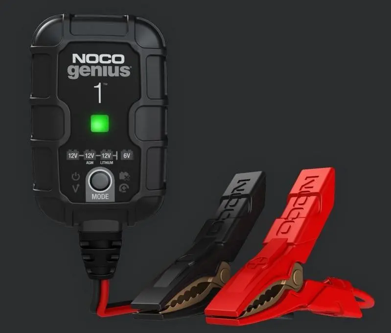 Noco Battery Charger For 6V & 12V Lead-Acid And Lithium Batteries - 1A, 9-Step Fully Automatic, 120-240V Ac 1