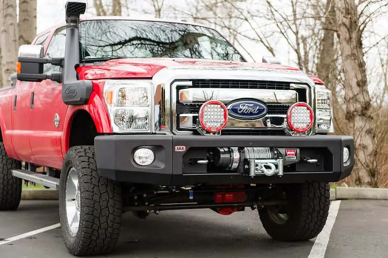 Arb Modular Front Bumper For Truck – Fits 2011-2016 Ford F-250 / F-350 / F-450 Super Duty – Black Steel, With Winch & D-Ring Mounts (1Pc) 1