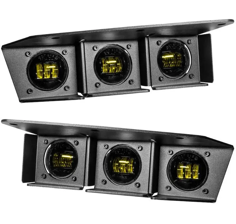Oracle Rectangular Led Fog Lights 90W Yellow Lens With Relay Harness 1