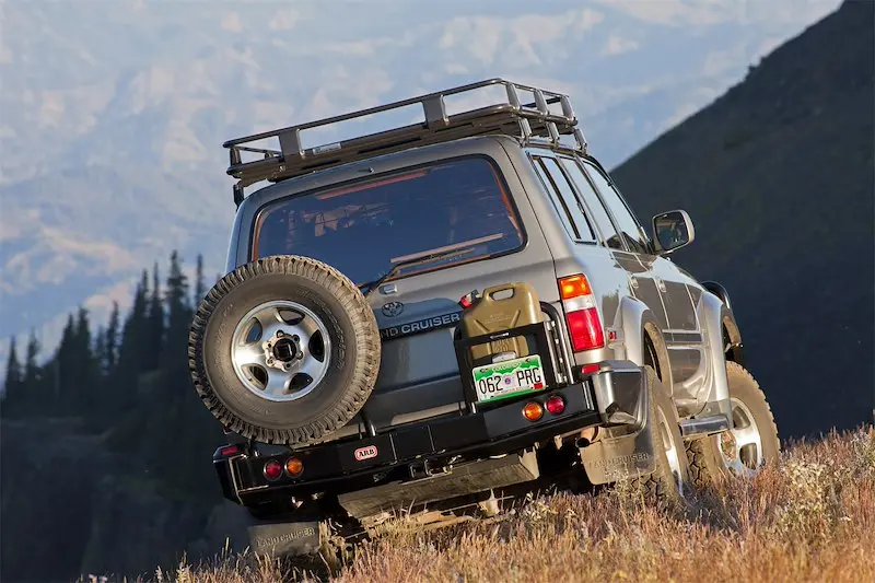 Arb Modular Off-Road Rear Bumper Fits 1993 Toyota Land Cruiser - Black Steel, Tow Points With Light Cutouts & Removable Hitch 1