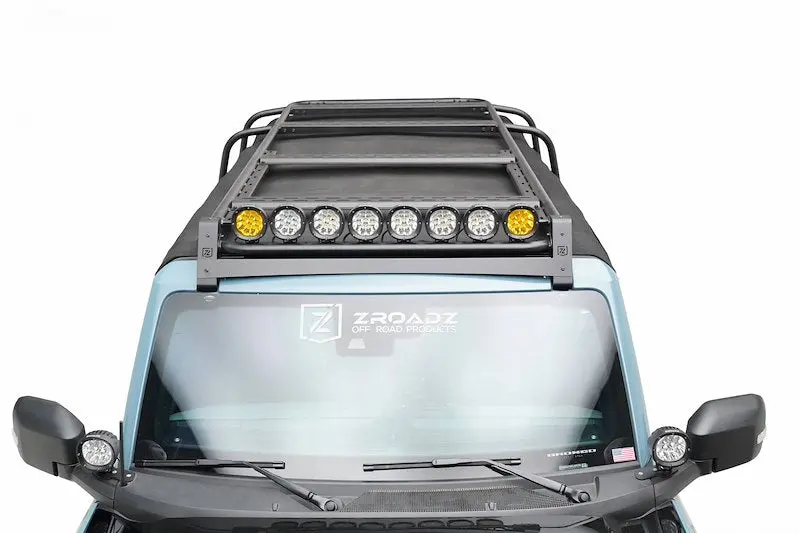 Zroadz 4-Inch Amber Led Kit For Bronco Roof Rack - Includes 8 Amber Lights With Universal Harness 1