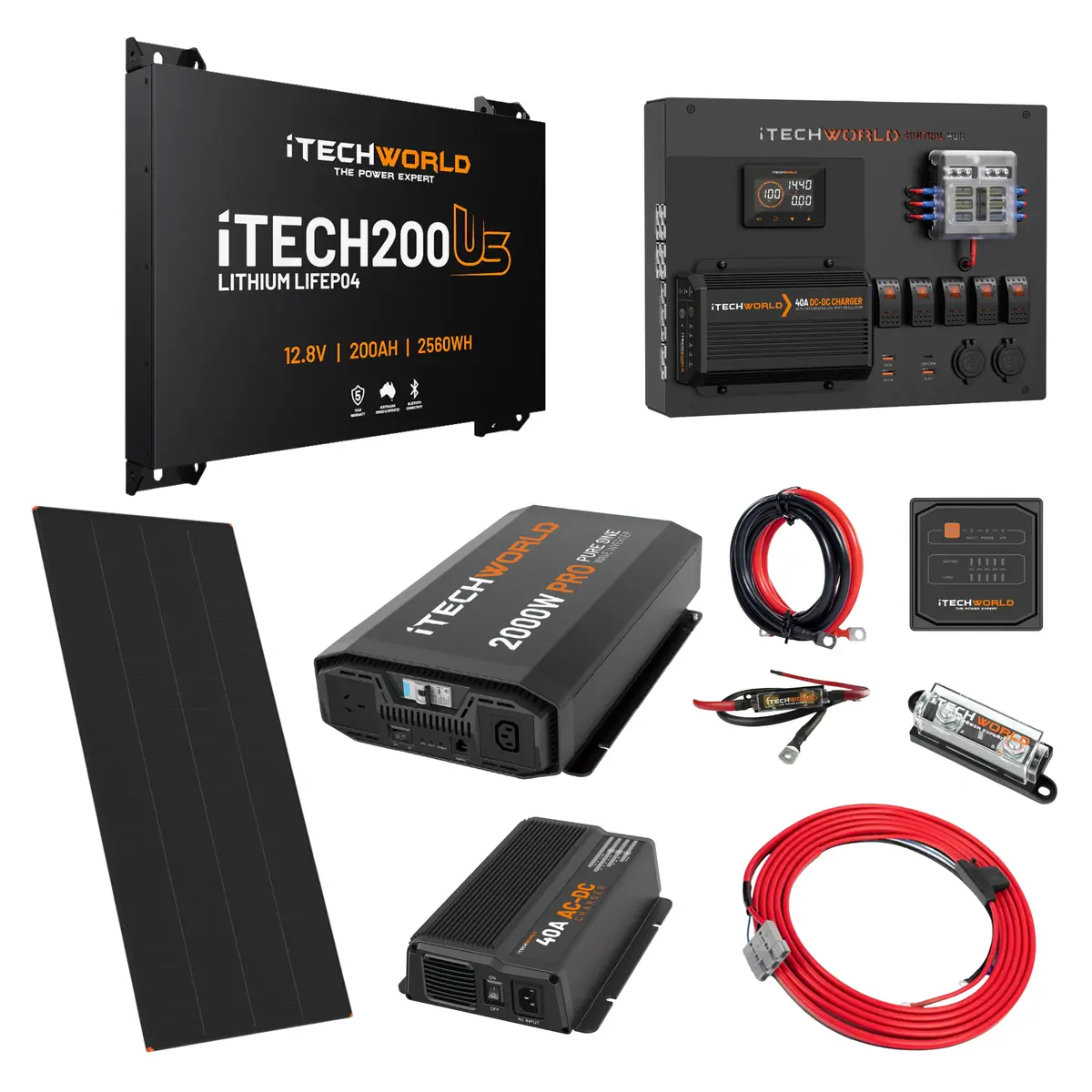Itechworld | Expansion Ultra Slimline Canopy Dual Battery Kit | 200Ah Lithium 1