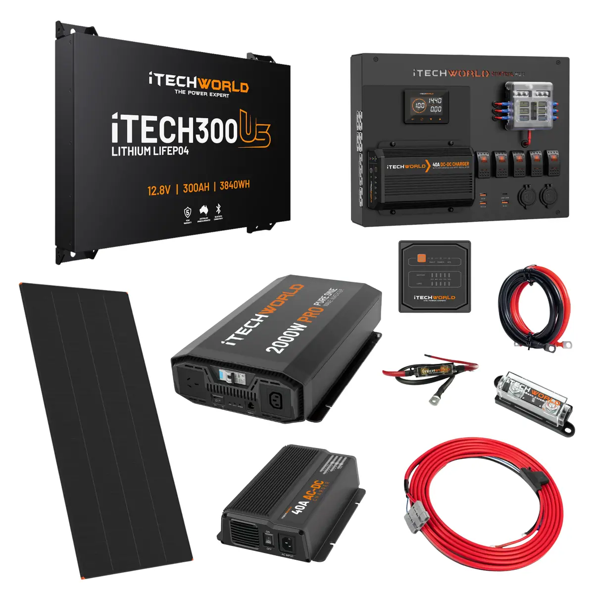 Itechworld | Expansion Ultra Slimline Canopy Dual Battery Kit | 300Ah Lithium 1