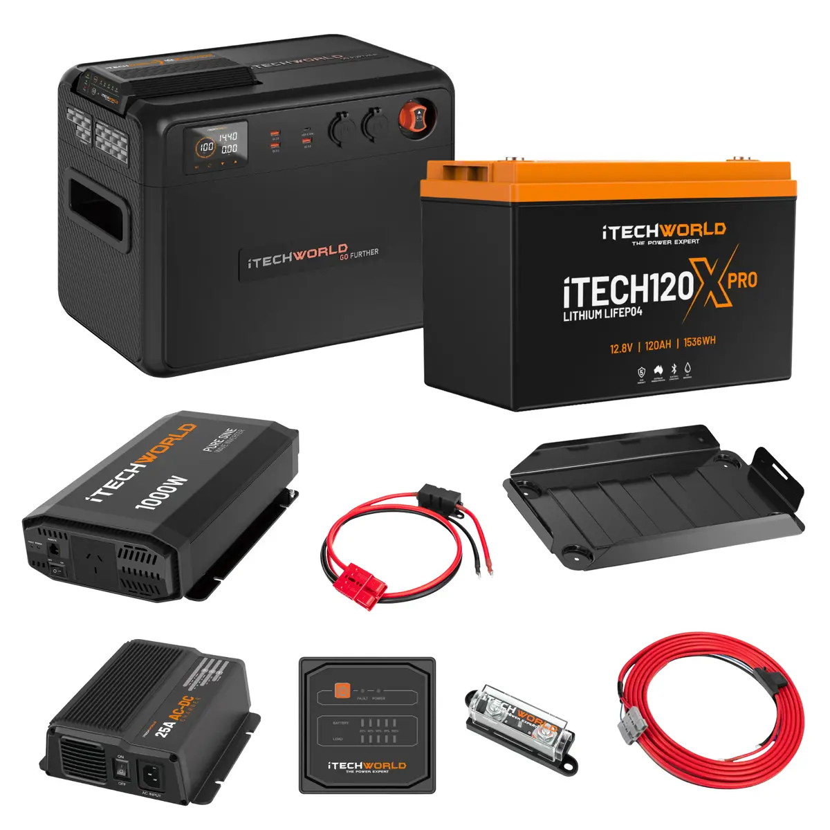 Itechworld | Complete Portable Dual Battery Kit | 120Ah Lithium 1