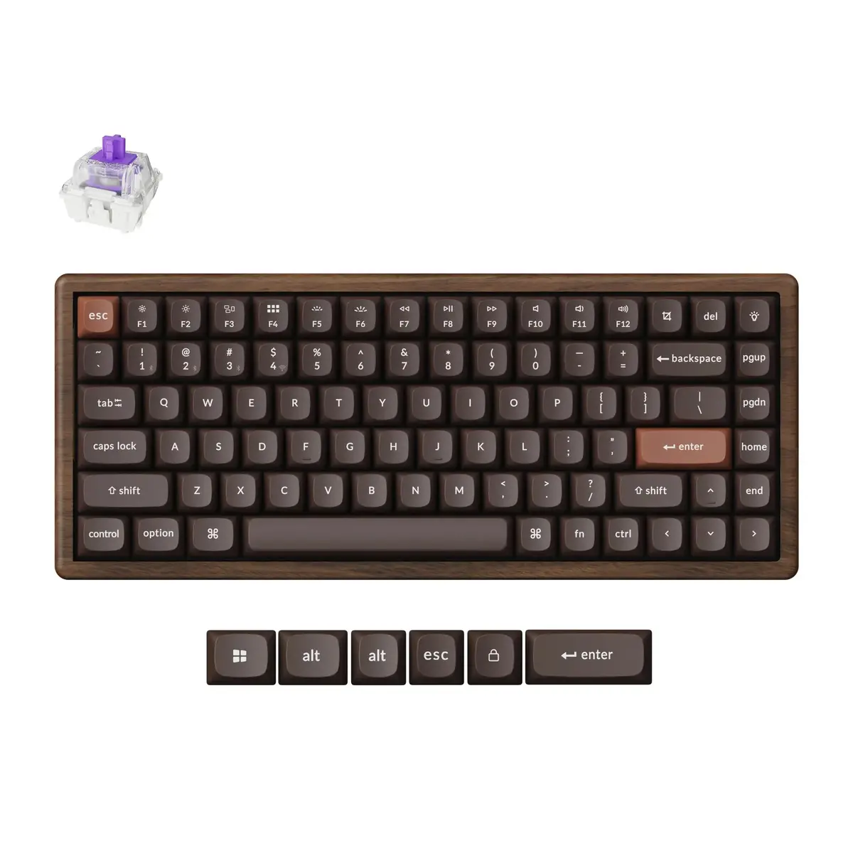 Keychron - K2 He Wireless Magnetic Switch Custom Keyboard All-Wood Special Edition - Bezprzewodowa Klawiatura Magnetyczna 1