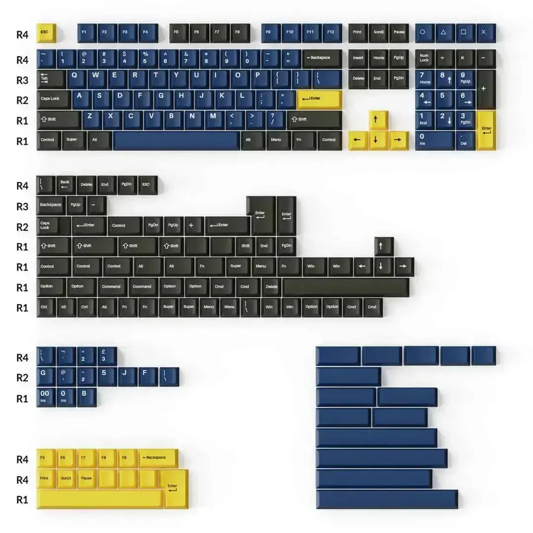 Keychron - Cherry Profile Double-Shot Pbt Full Set Keycaps - Royal 1
