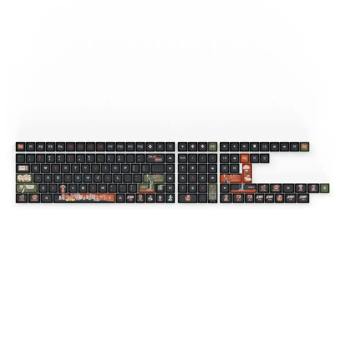 Keychron - Mda Dye-Sub Pbt Full Set Keycap Set - New York 1