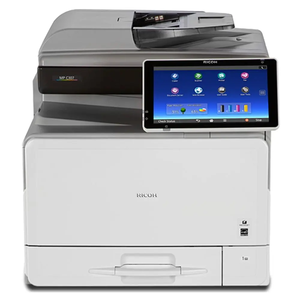 $25/Month Ricoh Mp C307 Color Laser Multifunction Printer Copier, Scanner, Facsimile For Office 1