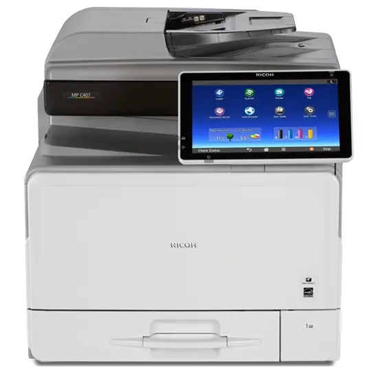 $35/Month Ricoh Mp C407 Color Laser Multifunction Commercial Printer Copier Scanner (Optional 2Nd Tray) For Office 1