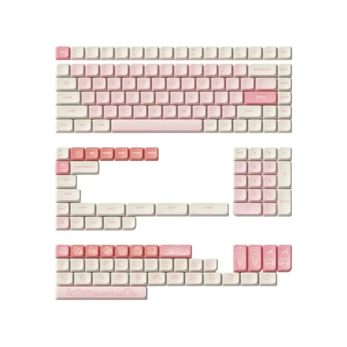 Nuphy - Sweet Island Nsa Profile Dye-Sub Pbt Keycaps - Niskoprofilowe Nasadki Do Klawiatury 1