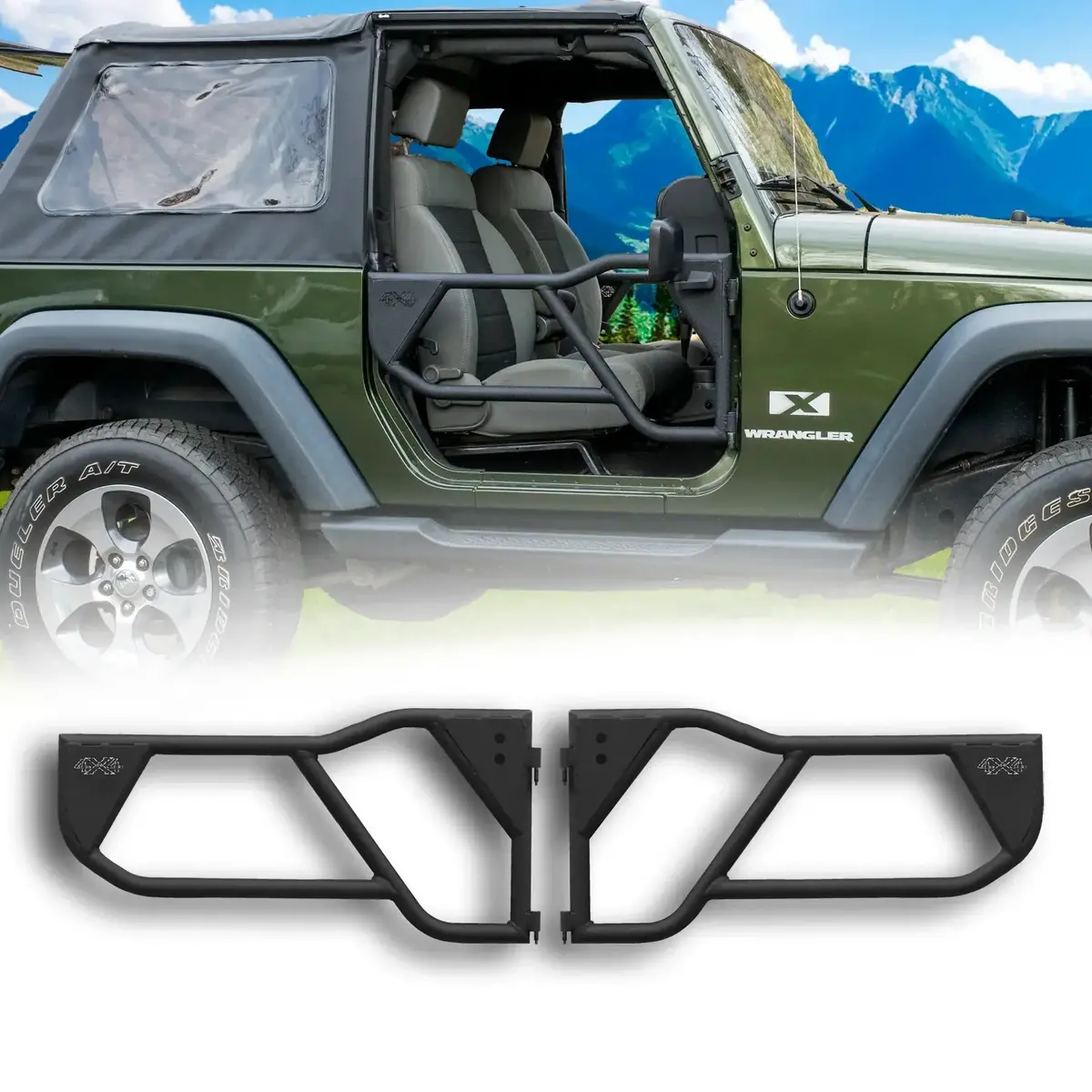 Ez4x4 Razor Aluminum Half Tube Doors For Jeep Wrangler Jk 2-Door – Lightweight Aluminum, Black Powder-Coated, Oe Hinge Fit 1