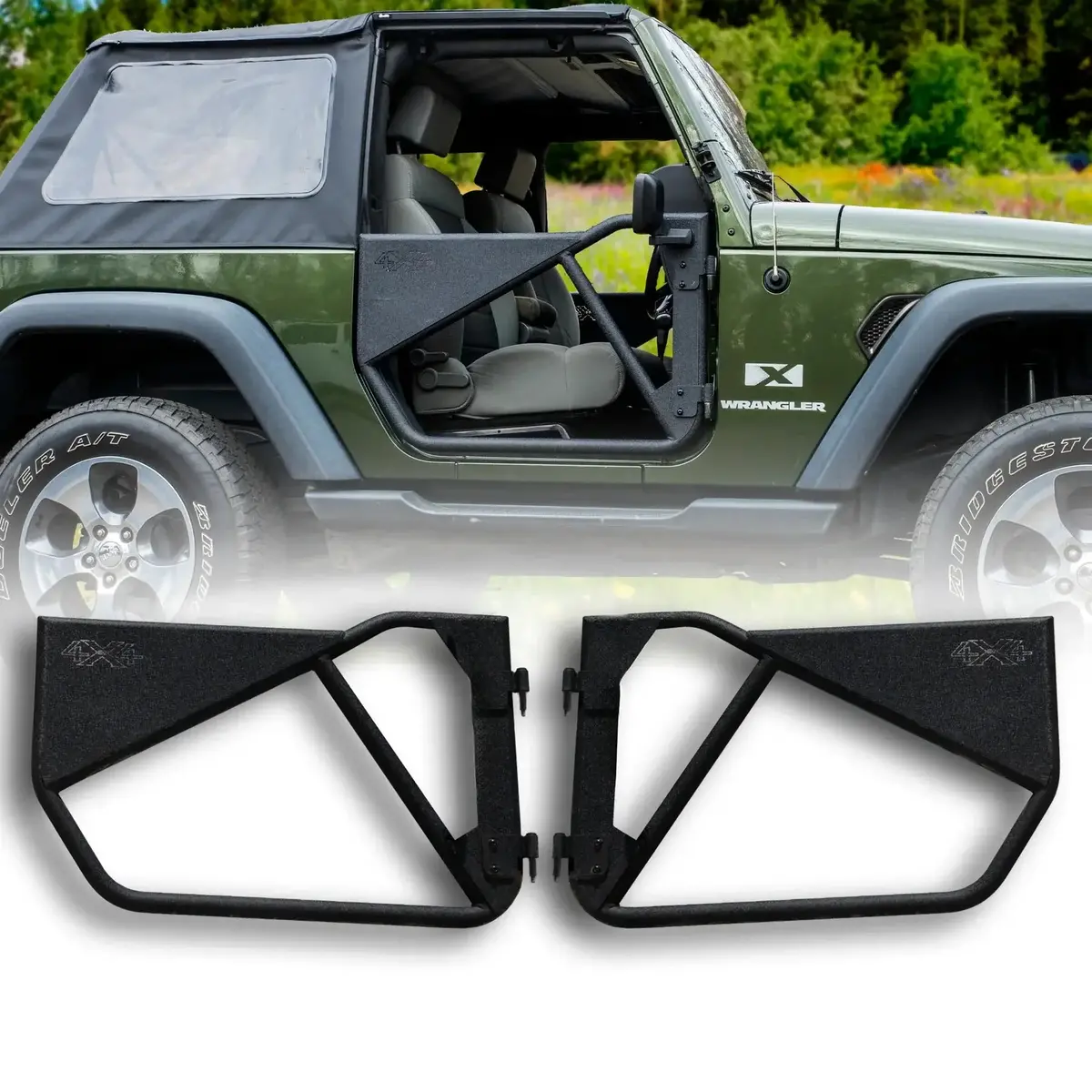 Ez4x4 Phantom Aluminum Full Tube Doors – Fits 2011–2018 Jeep Wrangler Jk – Textured Black – 2Pc 1