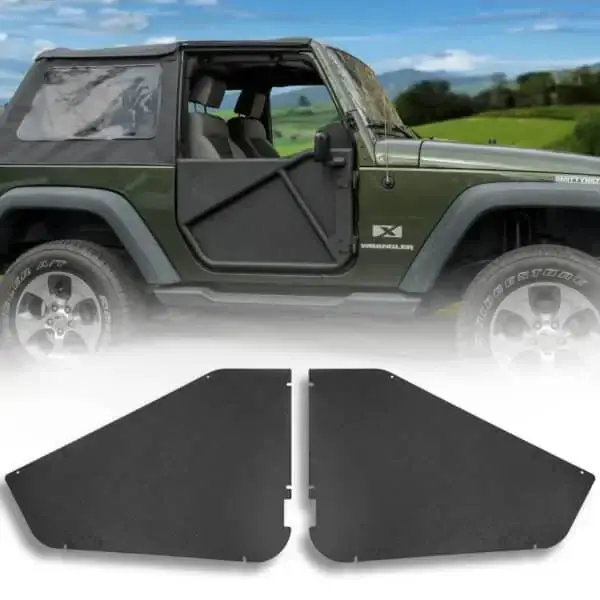 Ez4x4 All-Weather Panels For Phantom Full Tube Doors – Fits Jeep Wrangler Jl – Black – 2Pc 1