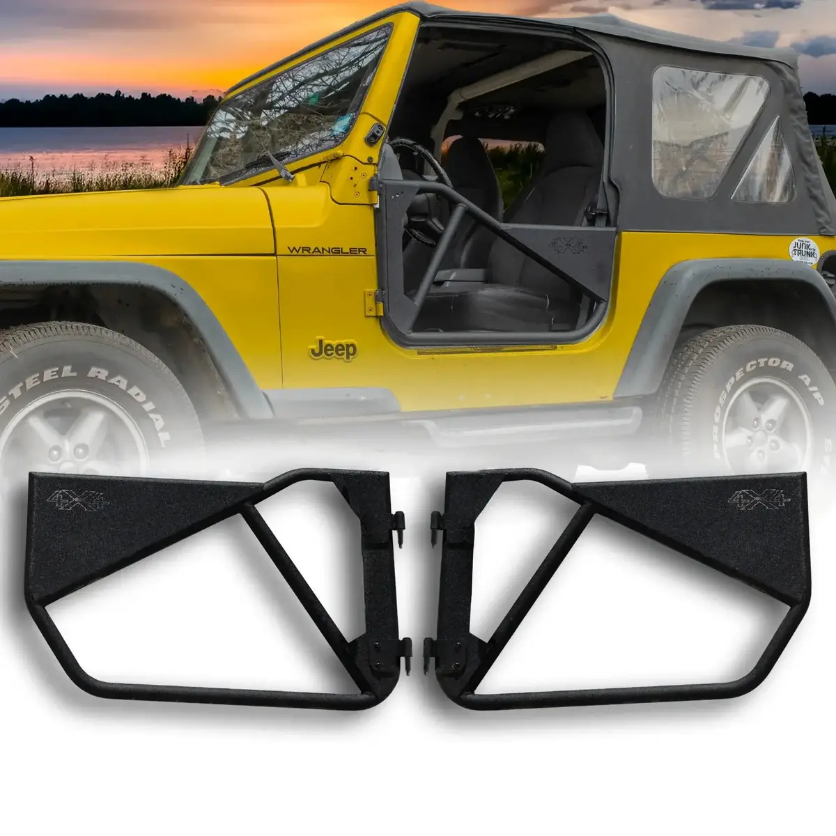 Ez4x4 Phantom Aluminum Full Tube Doors For Jeep Tj, Jk, Jku, Jl, Jlu & Jt Gladiator – Lightweight, Black Powder-Coated, 2/4 Door Options 1