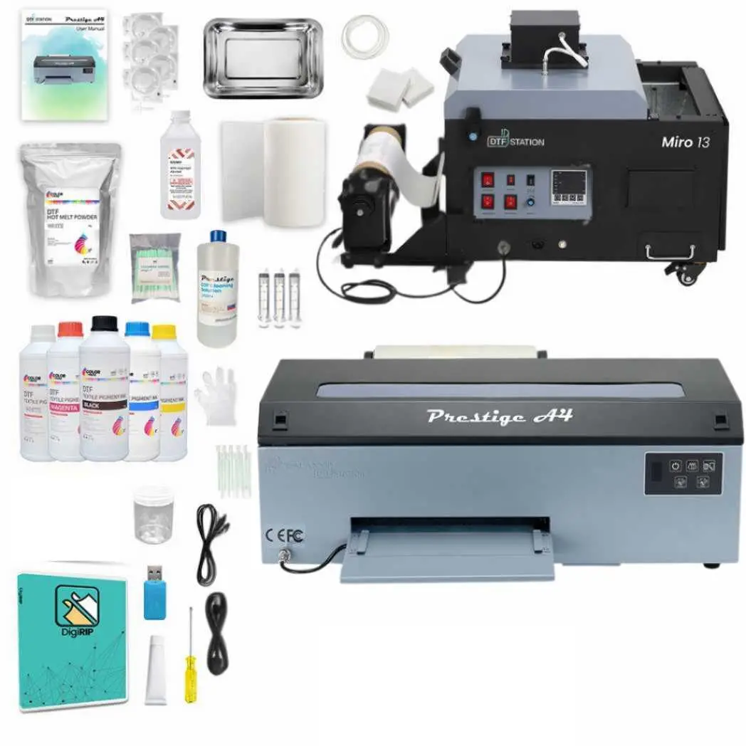 $125/Month Dtf Station Prestige 8.3" Media Roll (A4) Dtf Printer & Shaker Bundle - Supplies Bundle - Prestige A4 (Store Model) & Miro 13 Max Dtf Powder Shaker/Oven 1