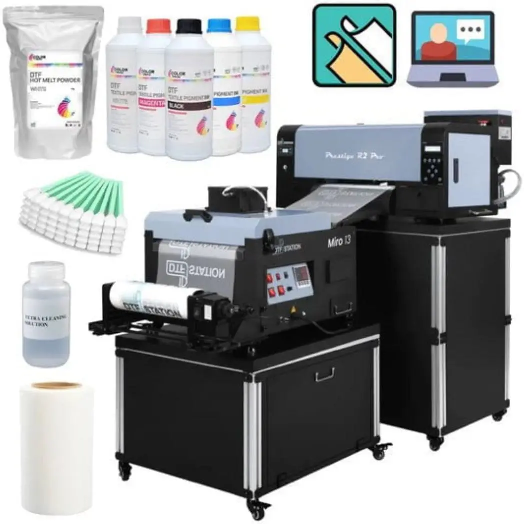 $279/Month New Prestige (With Supply Pkg) 13" R2 Pro A3 Dtf Printer Shaker/Oven Bundle 110V 13" Media Roll (Dual Epson I1600 Print Heads) Digirip Software And Miro 13 Max Dtf Powder Shaker/Oven With Air Purifier 1