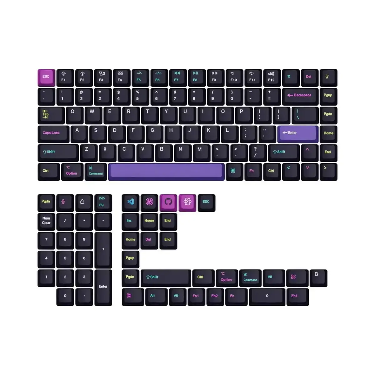 Keychron - Oem Dye-Sub Pbt Full Set Keycap Set - Developer 1