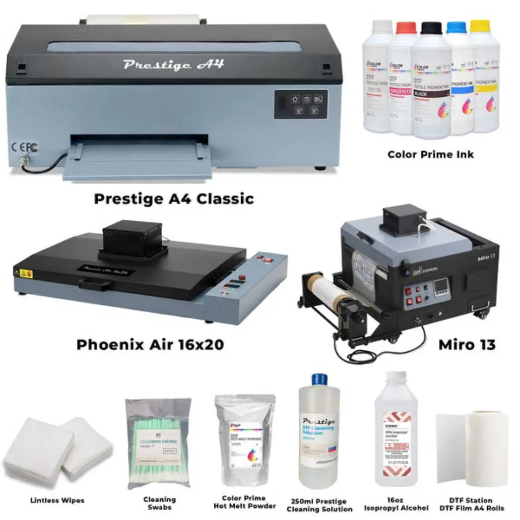 $149/Month New Dtf Station Prestige A4 Shaker And Oven Bundle Includes Prestige A4 Dtf Printer, Miro 13 Max Dtf Powder Shaker And Dryer & Phoenix Air 16X20 Curing Oven 1