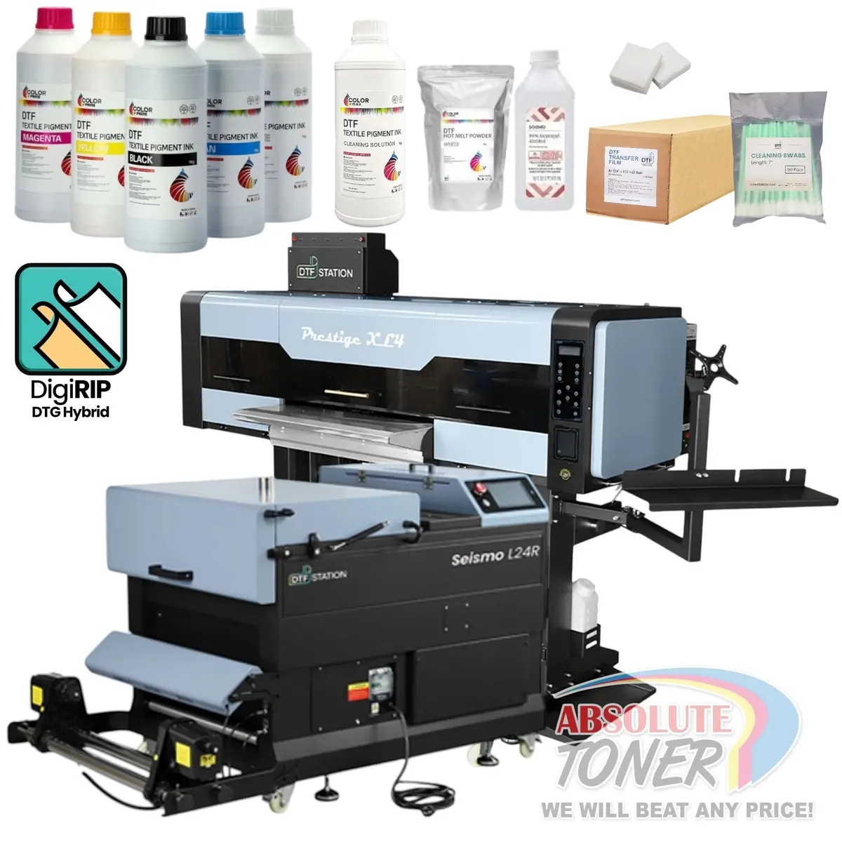 $847/Month New Prestige Xl4 Dtf Shaker Bundle Including Prestige Xl4 Dtf 24" Inch Printer & Seismo L24r Dtf Powder Shaker Dryer With Starter Supply Package 1