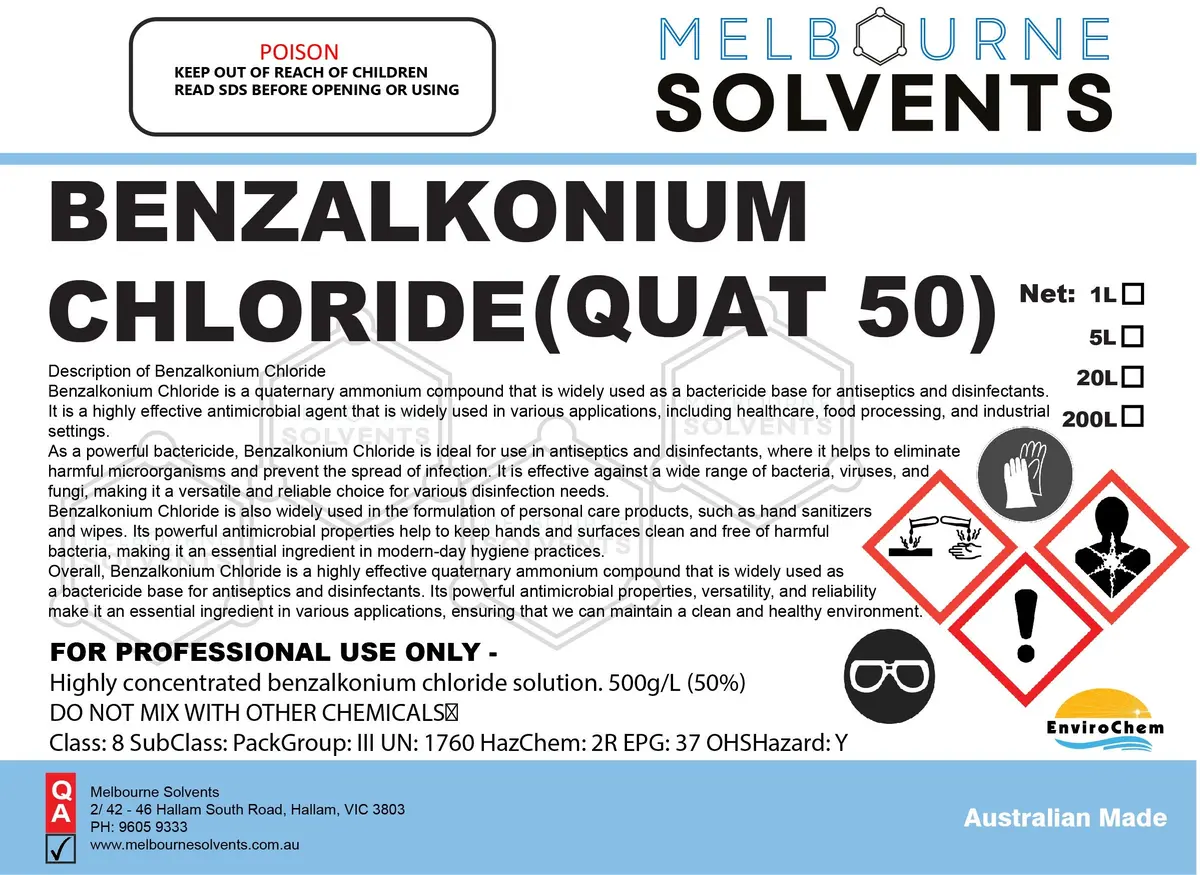 Benzalkonium  Chloride (Quat 50) 1