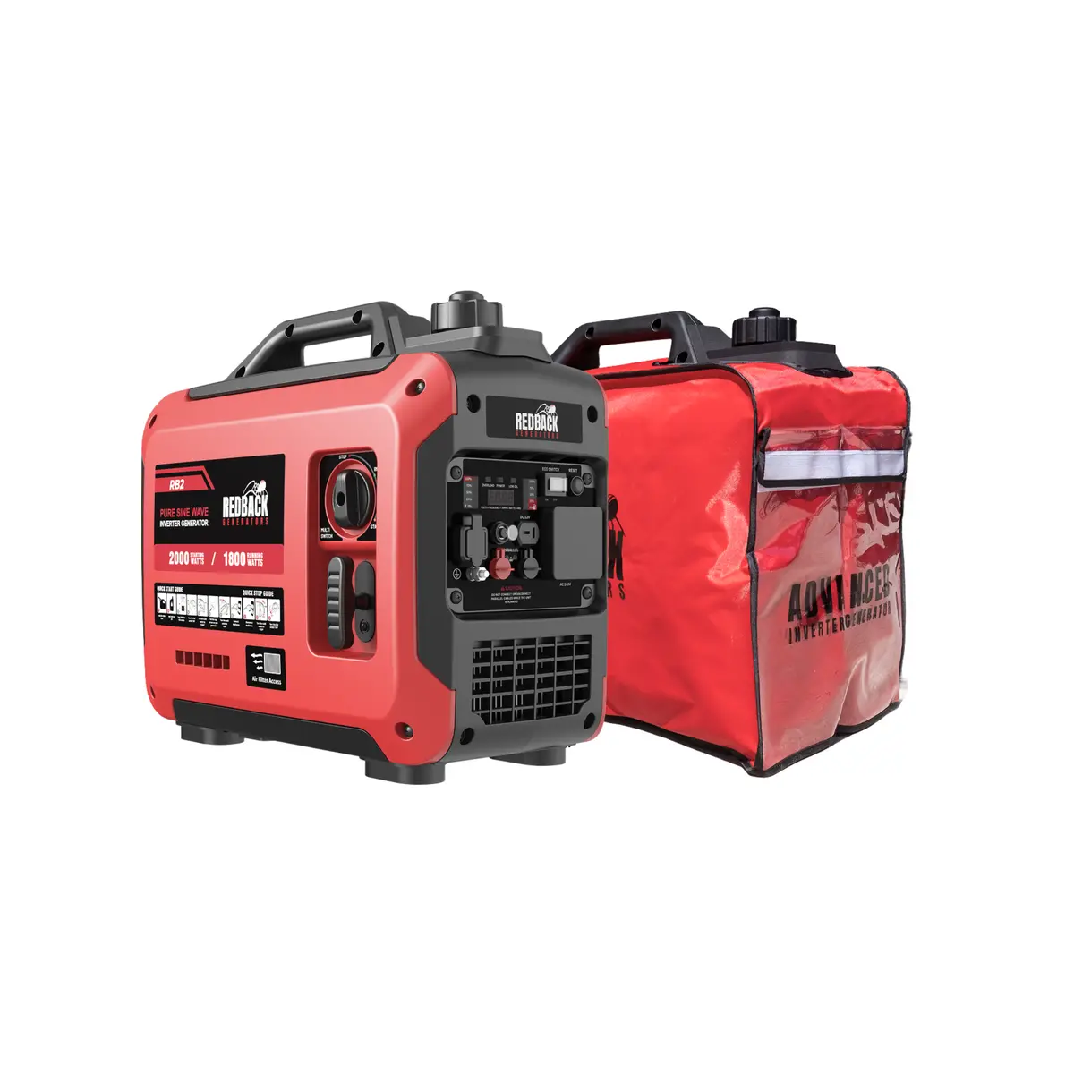 Redback Rb2 | Portable Inverter Generator 2000W 2Kva | With Generator Cover 1
