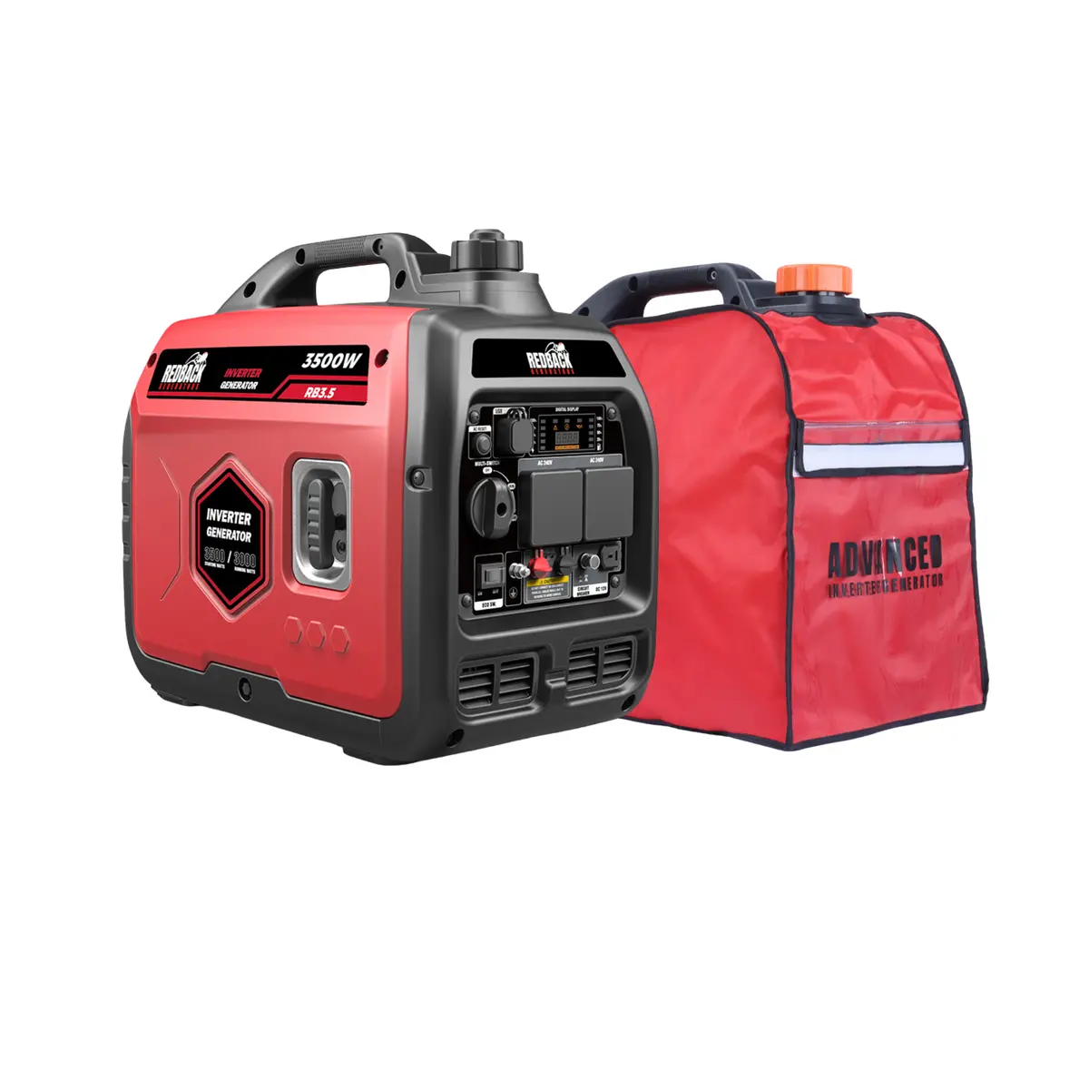 Redback Rb3.5 | Portable Inverter Generator 3500W 3.5Kva | With Generator Cover 1