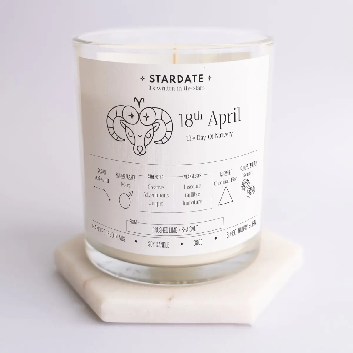 Aries Zodiac Candle 30