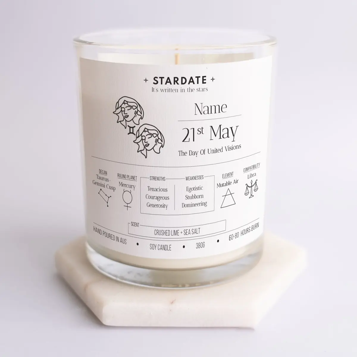 Gemini Zodiac Candle 1