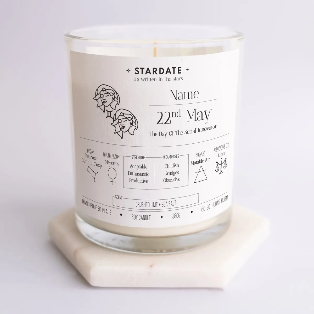 Gemini Zodiac Candle 2