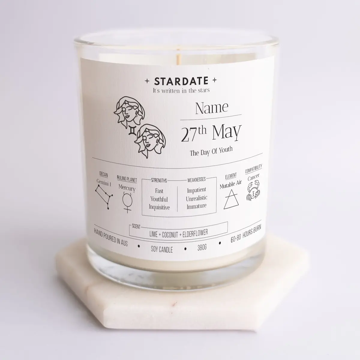 Gemini Zodiac Candle 10