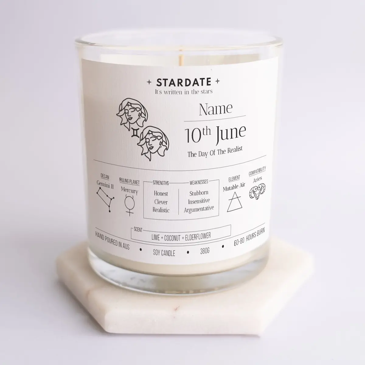 Gemini Zodiac Candle 24