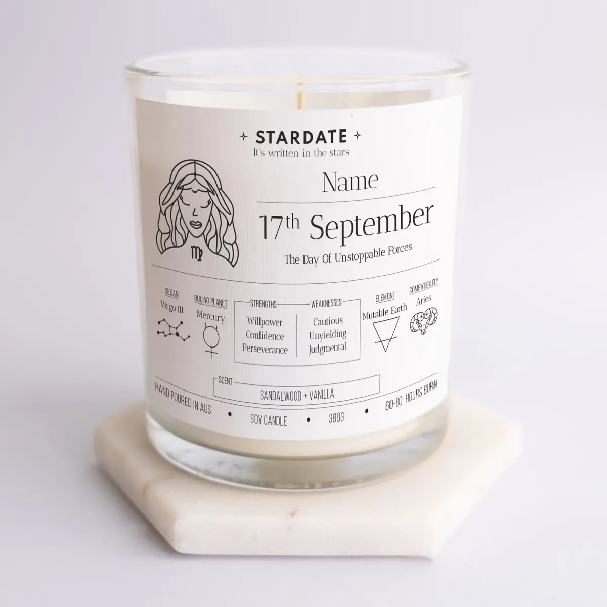 Virgo Zodiac Candle 30