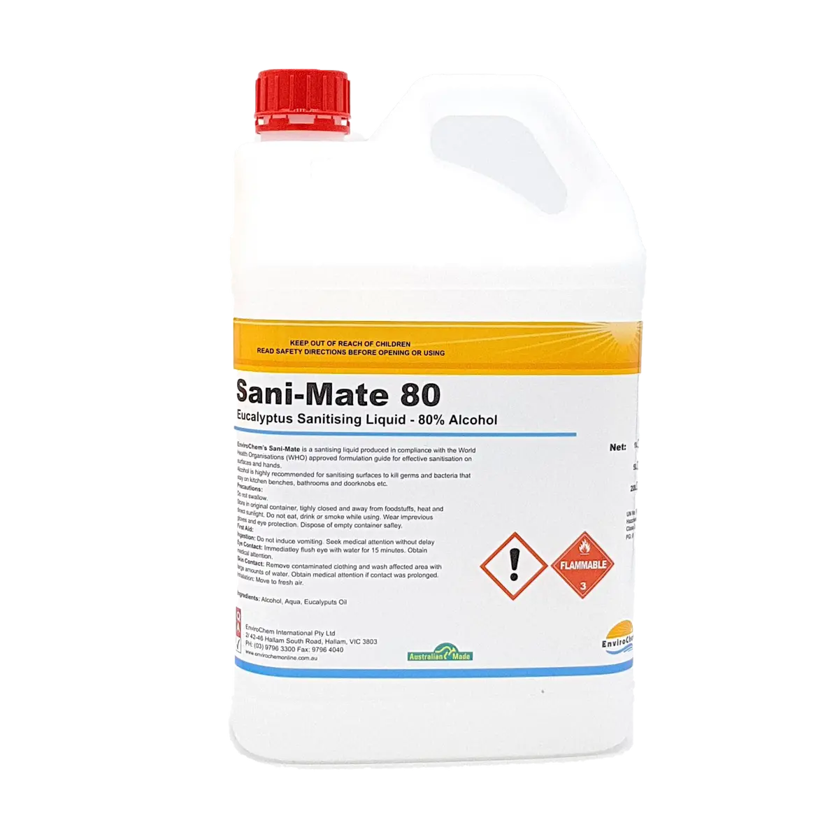 Eucalyptus Sanitising Alcohol Spray 80% (Sani Mate 80) 1