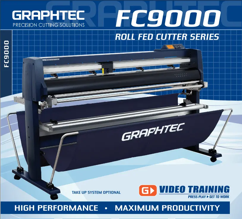 42'' Graphtec Fc9000-100 For The Automotive Professionals With 50 Ft Accurate Tracking Of Window Tint Film & Vinyl, Roll-Fed Cutting Plotter 1