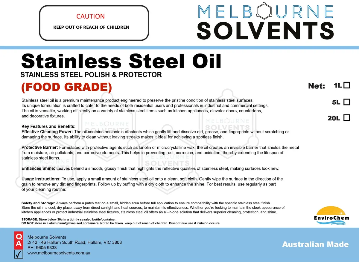 Stainless Steel Oil (Food Grade) 1