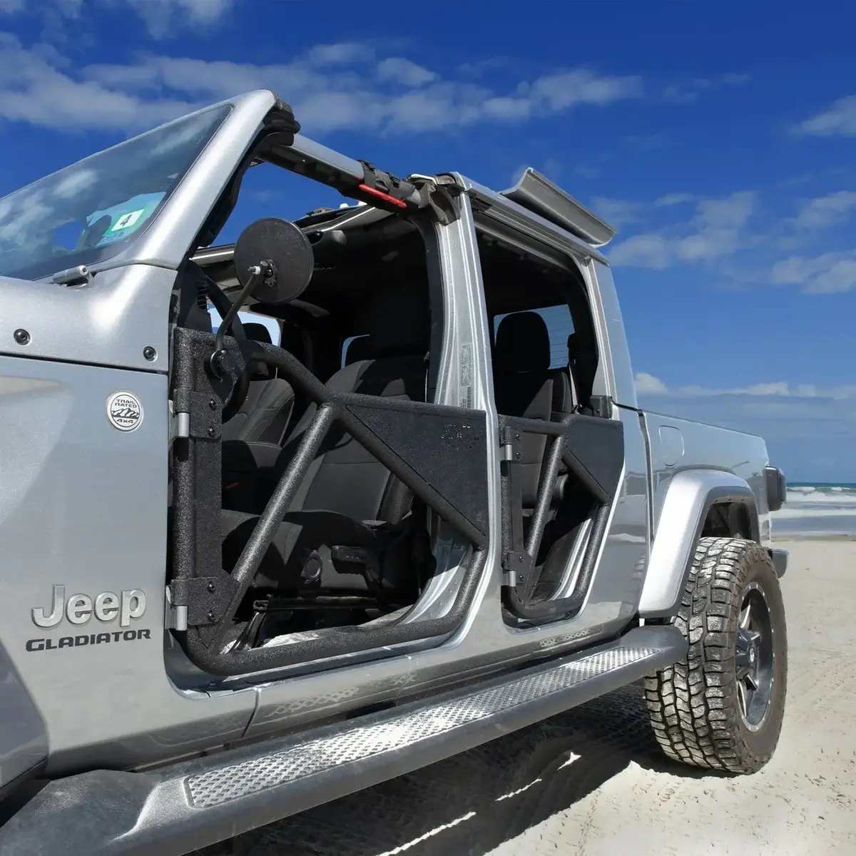 Ez4x4 Phantom Aluminum Full Tube Doors For Jeep Wrangler Jlu – 4-Door Set, Lightweight Aluminum, Black Powder-Coated 1