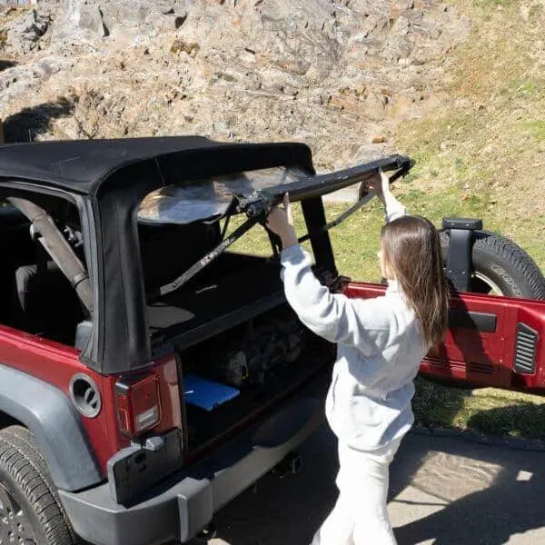 Ez4x4 Ezwindow Square Back For Jeep Tj 2-Door – Fits 1997–2006 – Soft-Top Rear Window, Pull-To-Open, Easy Install 1