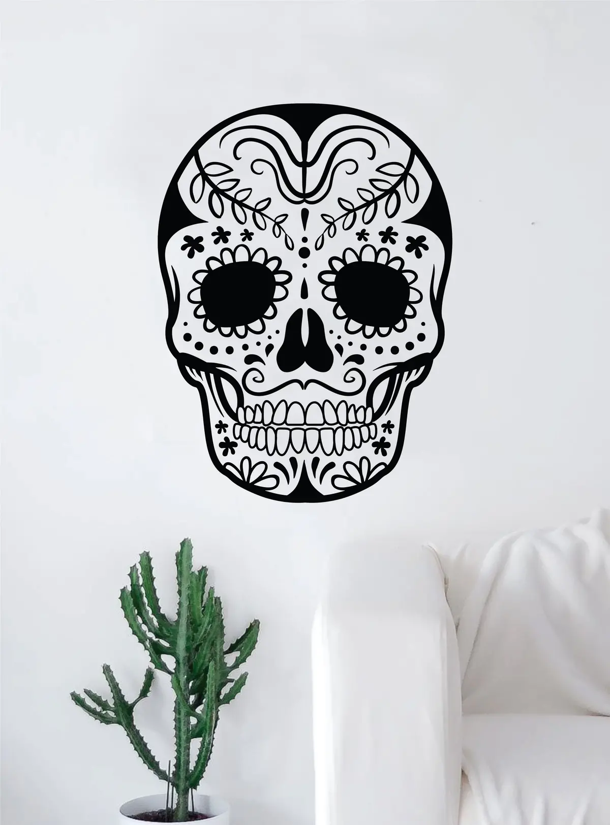 Sugar Skull V14 Art Wall Decal Sticker Vinyl Living Room Bedroom Decor Teen Day Of The Dead Rose 1
