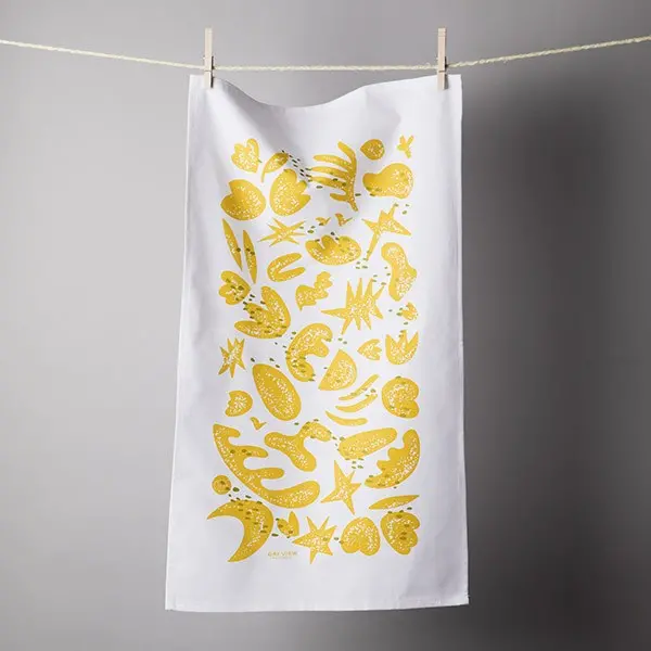 'Organic Shapes' Tea Towel 1