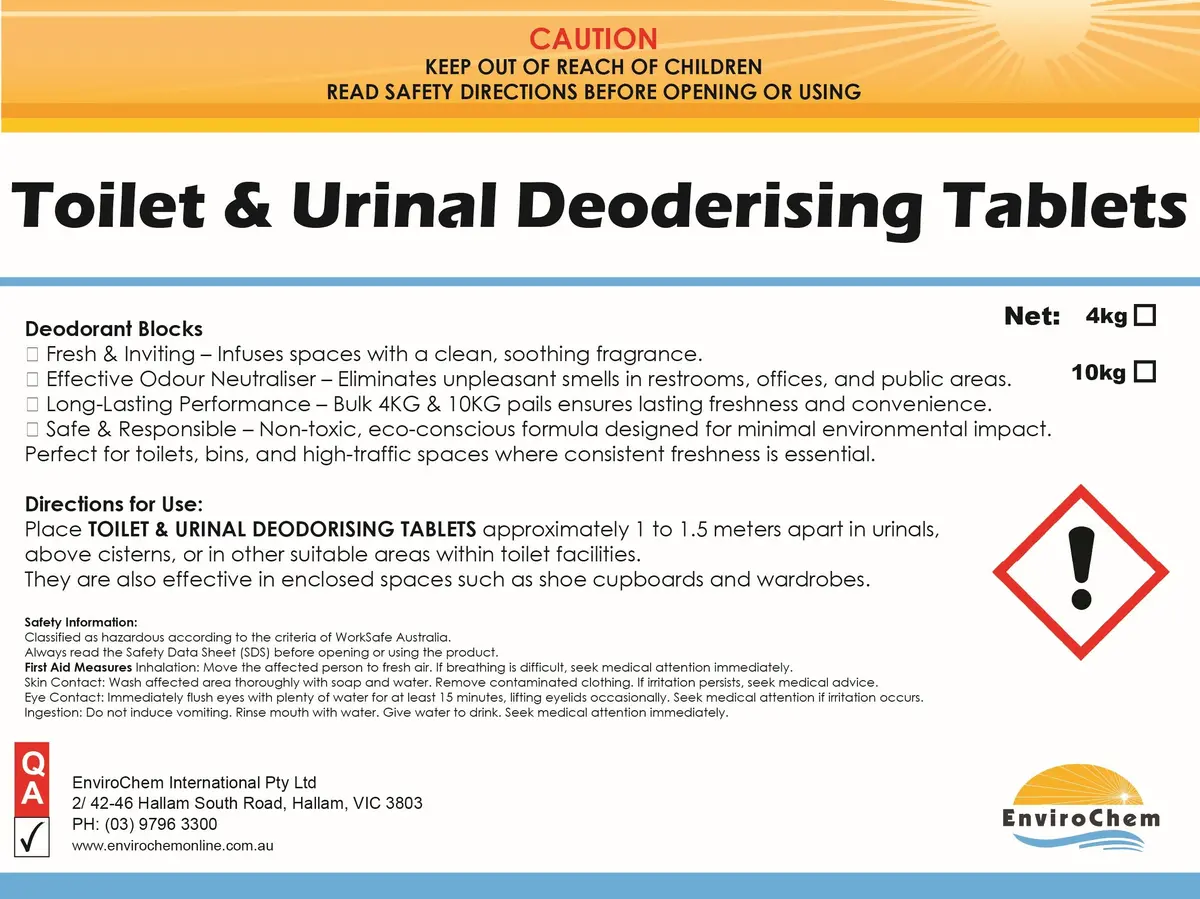 Toilet & Urinal Deodorising Blocks, Tablets, Toilet Tabs, Toilet Lollies 2