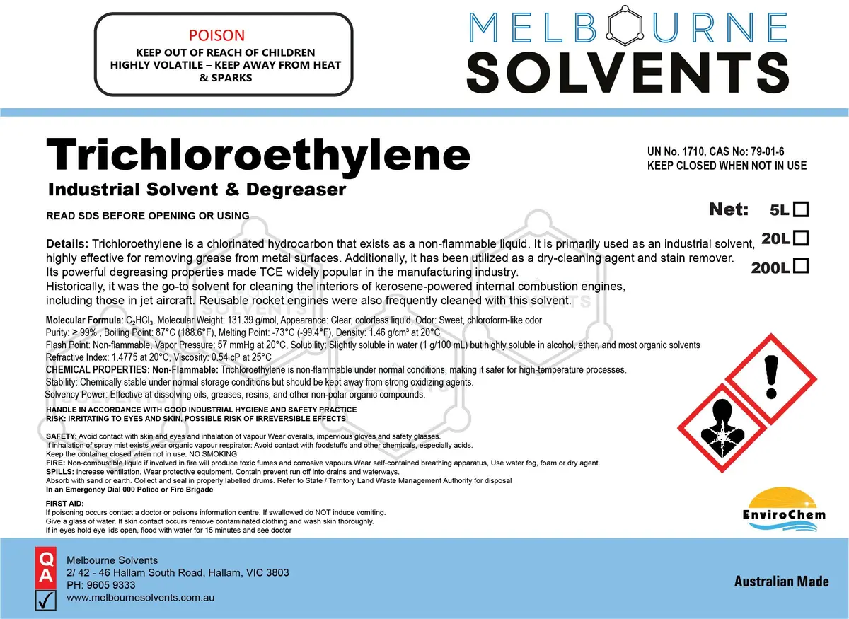 Trichloroethylene – High-Purity Industrial Solvent 1